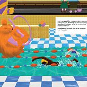 Morty Mouse takes a dip. Acr, lic Painting, Children's Illustration, Colored Pencil Drawing, Drawing, Traditional illustration, and Picturebook project by Rachel - 02.27.2025