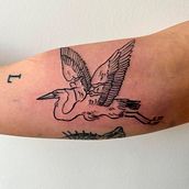 tatuagem garça. Desenho de tatuagens projeto de Teruhiro - 27.02.2025