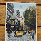 Paisaje Urbano. Un proyecto de Pintura a la acuarela, Bellas Artes e Ilustración arquitectónica de noeliamelina - 27.02.2025