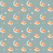 Motif Moon fox. Children's Illustration, Digital Illustration, and Textile Design project by vicky_duranleau1457 - 02.28.2025