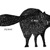 Merry X-mas from a cat . Digital Illustration, Design, and Traditional illustration project by lilko - 03.01.2025