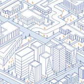 Reimagining Urban Landscapes: Smart City Illustrations. Architectural Illustration, Digital Architecture, Concept Art, Digital Illustration, Design, and Graphic Design project by DEVESH - 03.02.2025