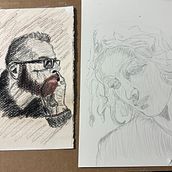 Thinker Self Portrait and Silverpoint Beautu Ein Projekt aus dem Bereich Artistische Zeichnung, Zeichnung, Bildende Künste, Porträtzeichnung, Realistische Zeichnung und Skizzenentwurf von matthew_grinder80 - 03.03.2025