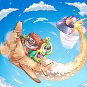 Aventuras em Papelão e Estrelas. Ilustração digital, Desenho digital e Ilustração infantil projeto de Kevin Noguera - 04.03.2025