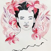 Portrait of Women and Flowers. Watercolor Painting, Drawing, and Portrait Drawing project by Sophie Atoch - 03.05.2025