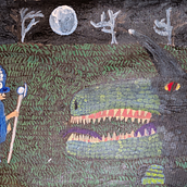 Wizard and dragon painting Ein Projekt aus dem Bereich Malerei mit Acr, l, Design von Figuren und Malerei von duain_kelaart - 07.03.2025