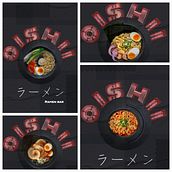 Oishii Ramen - Adobe Express IA. AI Content Creation, AI Design, and Design project by María García Ferrer - 03.07.2025