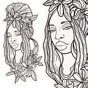 Preta e as laranjeiras . Digital Drawing, Digital Illustration, Drawing, and Tattoo Design project by Ana Paula Salomão do Nascimento - 03.08.2025