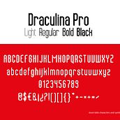 Draculina Pro - the font. Un proyecto de Tipografía, Diseño gráfico, Diseño, Diseño tipográfico, Lettering y Diseño de logotipos de Cristian Catona - 11.03.2025