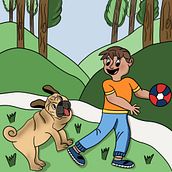 Un niño y su perro . Digital Drawing, Character Design, Traditional illustration, Digital Illustration, and Children's Illustration project by coniennd96 - 03.12.2025