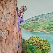 Ilustrando la escalada. Drawing, Traditional illustration, and Watercolor Painting project by Marisa Cabrera - 03.12.2025