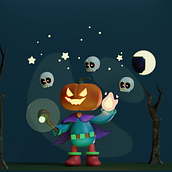 Pumpkin Mage Ein Projekt aus dem Bereich 3D, Design von 3-D-Figuren, 3-D-Design, 3-D-Modellierung und Design von Figuren von Karlo Maitret - 13.03.2025