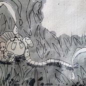 Storyboard : Le ver et la pomme. Editorial Design, Traditional illustration, Children's Illustration, Narrative, Stor, board, and Picturebook project by Caroline Therrien - 03.13.2025