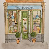 The bookshop . Architectural Illustration, Drawing, Painting, and Watercolor Painting project by rf_erika_1 - 03.14.2025