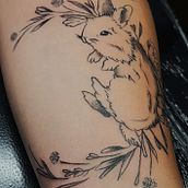 Fine line de mascota - "Conejo". Un proyecto de Dibujo, Ilustración tradicional y Diseño de tatuajes de Cristian Manuel Bravo Salazar - 14.03.2025