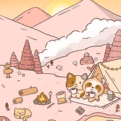 Camping Kawaii. Character Design, Digital Illustration, and Manga project by debi_chan358 - 03.15.2025