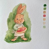 Rabbit character design for the course Character Design Sketchbook: Storytelling with Pencil. Design de personagens, Ilustração infantil, Desenho com lápis de cor, Desenho, e Desenho a lápis projeto de jana_werner - 15.03.2025