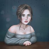 Mujer lluvia. Un progetto di Character design, Disegno digitale, Illustrazione digitale e Pittura digitale di brios9210 - 19.03.2025