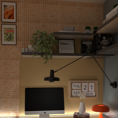 Home Office Mid Century Modern. Retail Design, Decoration, Interior Architecture, Interior Decoration & Interior Design project by Camila Monserrat Hernández Díaz - 03.20.2025