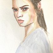 Retrato en Acuarela. Desenho de retrato, e Pintura em aquarela projeto de Gustavo Dupré - 21.03.2025