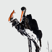 La cigogne et le renard. Un proyecto de Bellas Artes, Pintura, Ilustración tradicional, Dibujo, Pintura a la acuarela, Dibujo a lápiz, Ilustración infantil y Narrativa de Costisella Anne - 21.03.2025