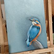 Martin Pescatore . Artes plásticas, Ilustração naturalista, Pintura a óleo, e Pintura projeto de emmatibullo - 22.03.2025