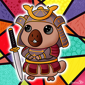 Capivara Bushido. Digital Illustration project by Jeh Cerqueira - 03.22.2025