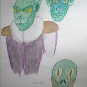 Gräthmo/Modiähk. Character Design, Drawing, Painting, Pencil Drawing, and Watercolor Painting project by Lobo Fantasma - 03.23.2025