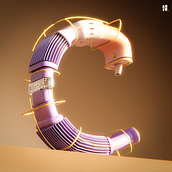 LETTER C. 3D, 3D Design, 3D Lettering, 3D Modeling, and Digital Lettering project by Abraham Itua - 03.24.2025