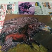 Ölmalerei Vogel/Pferd. Oil Painting project by saskia jäkel - 03.24.2025