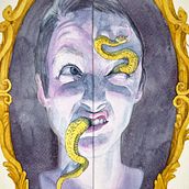 Two Face. Creativit, Watercolor Painting & Interactive Design project by Heather Clements - 03.26.2025