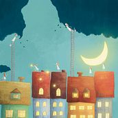La notte sta arrivando . Un progetto di Illustrazione digitale e Illustrazione infantile di Miroslawa Melewska - 26.03.2025