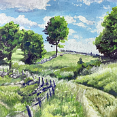 Final Project Oil Painting: Painting a landscape. Un progetto di Belle arti, Pittura e Pittura ad olio di Julia Dommershuijzen - 27.03.2025
