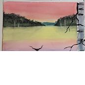 Trees in the distance. Fine Arts, Painting, and Watercolor Painting project by kylieclaxton1970 - 03.28.2025