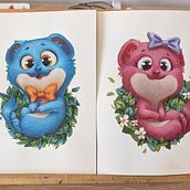 Gender reveal cards. Traditional illustration project by eva.seyeux - 03.29.2025