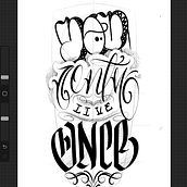 You only live once. Calligraph, Lettering, and Tattoo Design project by phastakhan - 03.29.2025