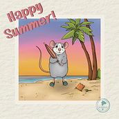 Happy summer. Digital Illustration, Drawing, Graphic Design, Design, Character Design, Creativit, Digital Drawing, Sketching, and Digital Design project by Lucía - 03.31.2025