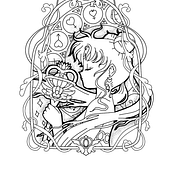 Sailor Nouveau. Tattoo Design project by gabriellenobrega55 - 04.02.2025