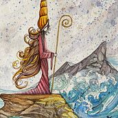 The priestess of the sea. Un projet de Illustration traditionnelle , et Aquarelle de Egidio Calabrese Violetta - 04.04.2025