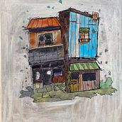 Final Project using Acrylics. Architectural Illustration, Drawing, Ink Illustration, Sketchbook, and Sketching project by Loreli - 04.07.2025