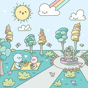 Mate en el parque - kawaii style. Character Design, and Digital Illustration project by katierodriguez77 - 04.07.2025