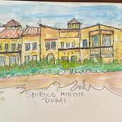 Villas in Shorooq Mirdif Dubai. Watercolor Painting, and Sketching project by Loreli - 04.08.2025