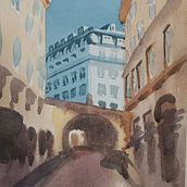 Архітектура Міст. Sketching, Drawing, Traditional illustration, Architectural Illustration, Watercolor Painting, and Sketchbook project by kando - 04.08.2025