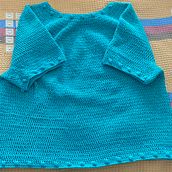 Blusa a crochet sin costura Agua marina. Accessor, Design, Crochet, DIY, Fashion Design, and Fiber Arts project by Rosa Angélica Navarro Ayala - 04.09.2025