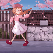 The Love Letter Postwoman. Character Design, Digital Drawing, Digital Illustration, and Traditional illustration project by Emeline - 04.09.2025