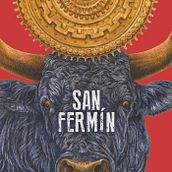 CARTEL SAN FERMÍN. Traditional illustration, Drawing, Graphic Design, Fine Arts, Design, Ink Illustration, Advertising, Naturalistic Illustration, Artistic Drawing, Realistic Drawing, and Poster Design project by Adán Aryas - 04.09.2025