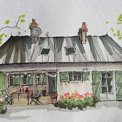 Huis met de groene luiken. Sketching project by Lucia Latenstein - 04.10.2025