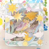 The Magical Owl : Layered Paper Illustration. Un progetto di Artigianato, Pittura ad acquerello, Disegno a matita e Papercraft di makikwkmi - 12.04.2025