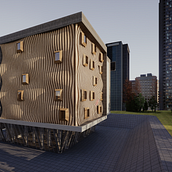 Edificio Paramétrico Revit. Projekt z dziedziny 3D,  Architektura, Architektura c, frowa, Architektura wnętrz,  Modelowanie 3D i Wizualizacja architektoniczna użytkownika Jorge Gutiérrez - 12.04.2025