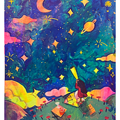 stargazer. Traditional illustration, and Children's Illustration project by Amina Cheaib - 04.12.2025